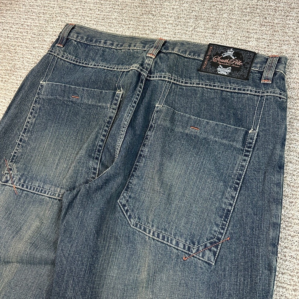 Southpole Signature Series Baggy Jeans Mens 38 Medium Wash Y2K Loose Fit Denim - Picture 3 of 9